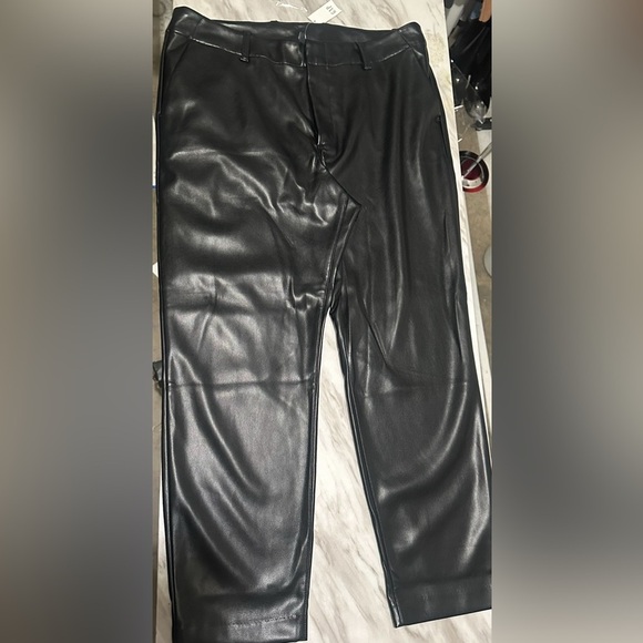 GAP Black faux leather trousers size 16/- NWT - Picture 1 of 6